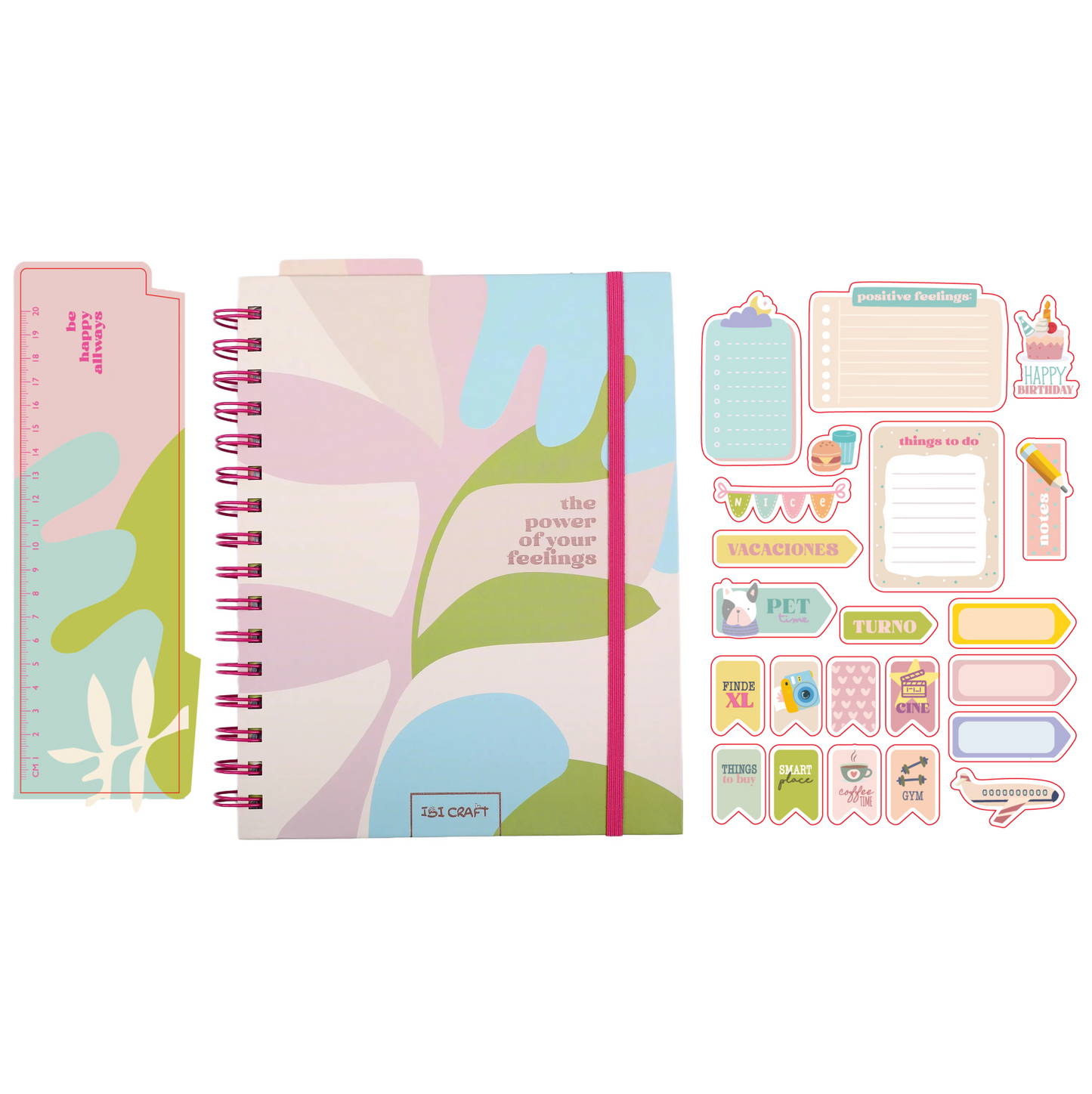 CUADERNO IBI CRAFT, T.DURA, 177x220mm, 150 H.+STICKERS