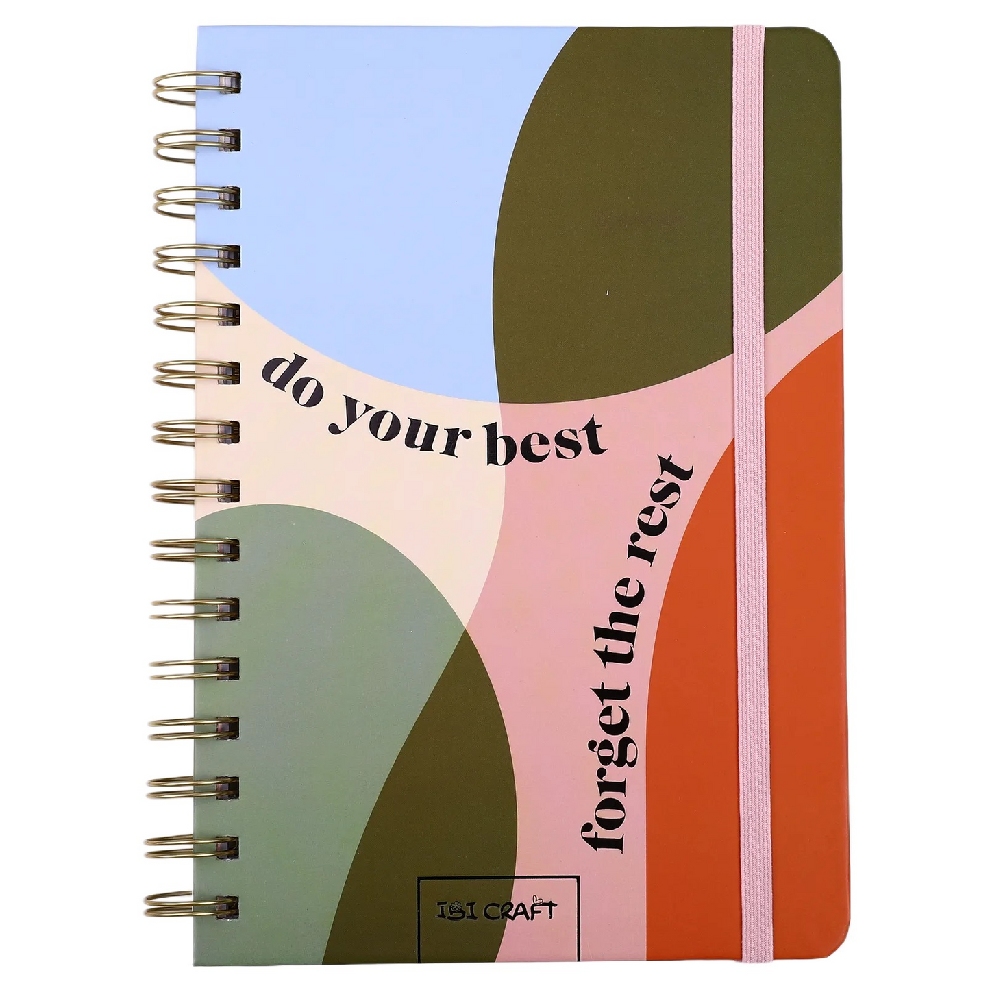 CUADERNO IBI CRAFT, T.DURA, 140x200mm, 60 H.+STICKERS, DISEÑO "DO YOUR BEST, FORGET THE REST"