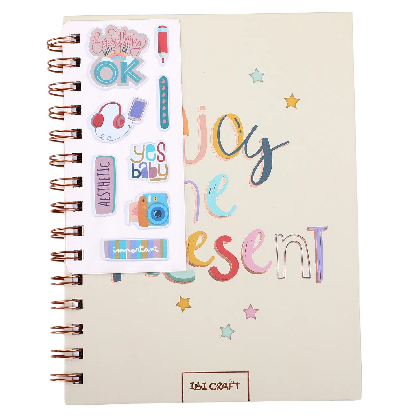 CUADERNO IBI CRAFT, T.DURA, 152x203mm, 80 H.+STICKERS