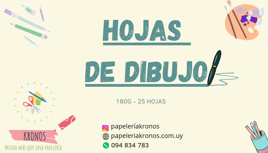 Hojas de dibujo, garbanzo blanco 180g x 25 hojas