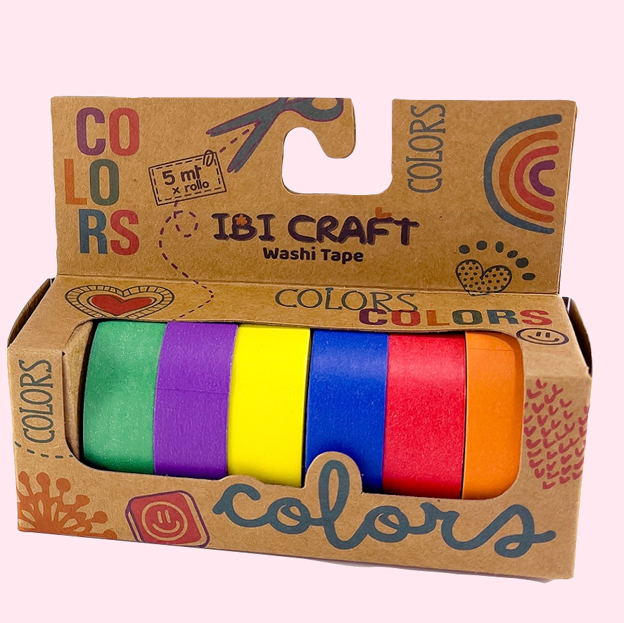 Cintas Ibi Craft Washi Tape colores fuertes