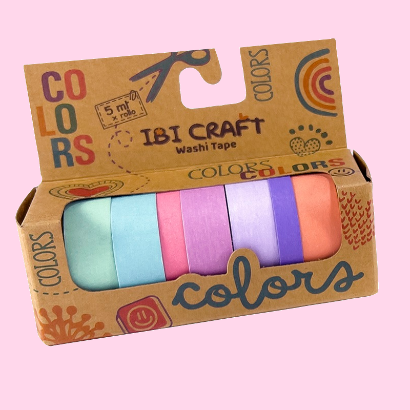 Cintas Ibi Craft Washi Tape tonos pastel