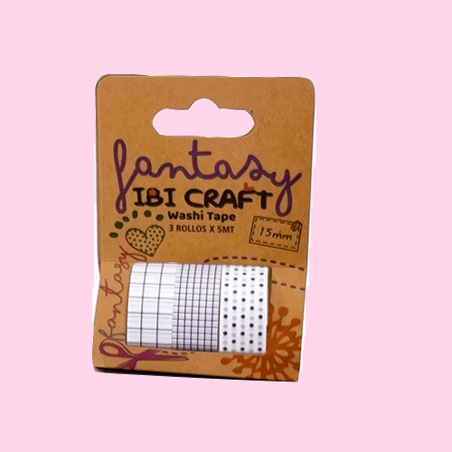 Cintas Ibi Craft Washi Tape cuadros y puntos