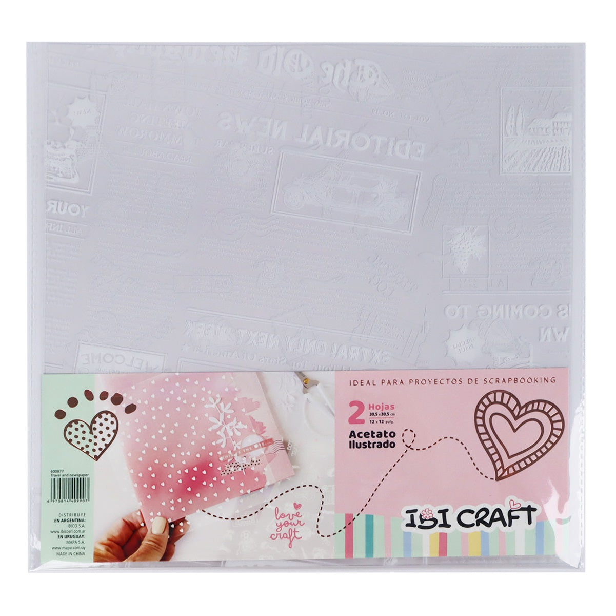 Acetato Ibi Craft 30 cm x 30cm "Viajes"