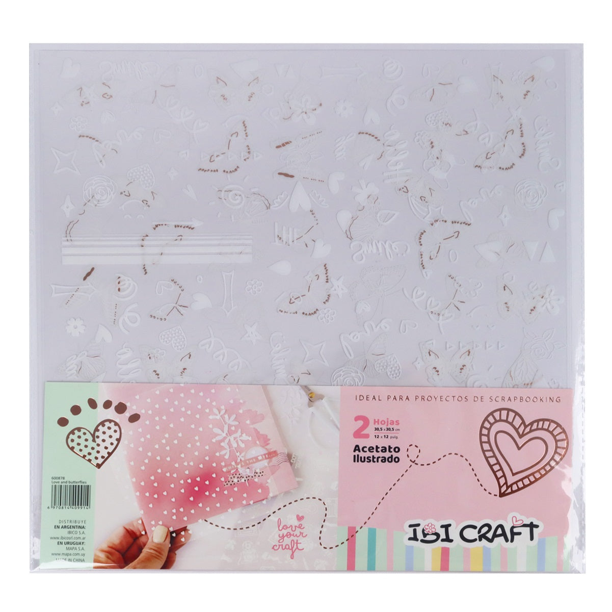 Acetato Ibi Craft 30 cm x 30cm "Amor"