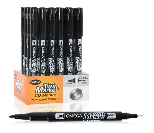 Marcador permanente omega doble punta