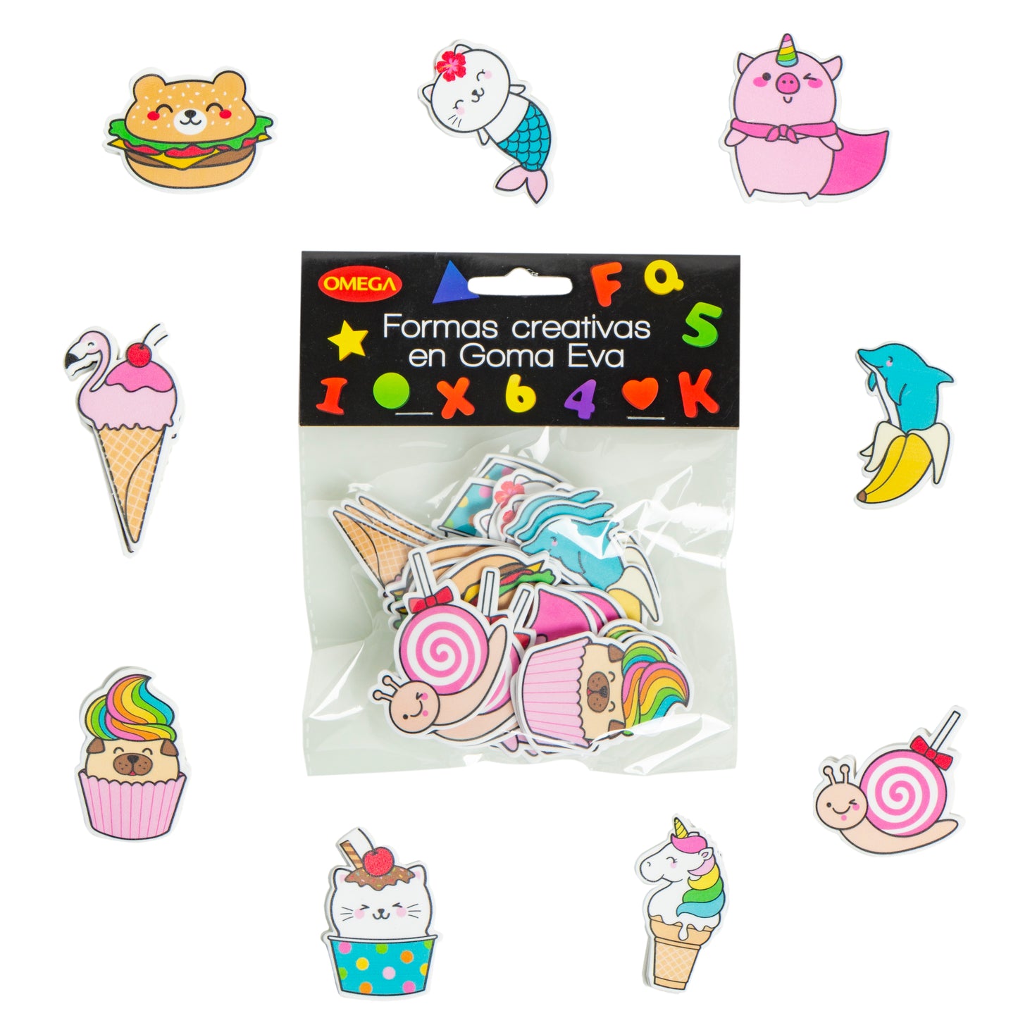 Formas de goma eva autoadhesivas cupcakes