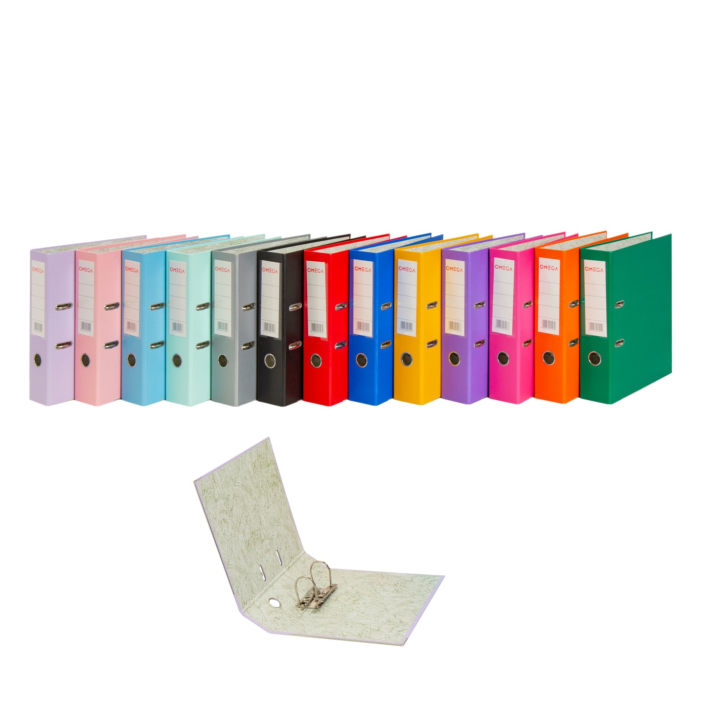 Bibliorato o Archivador plastificado lomo ancho de colores