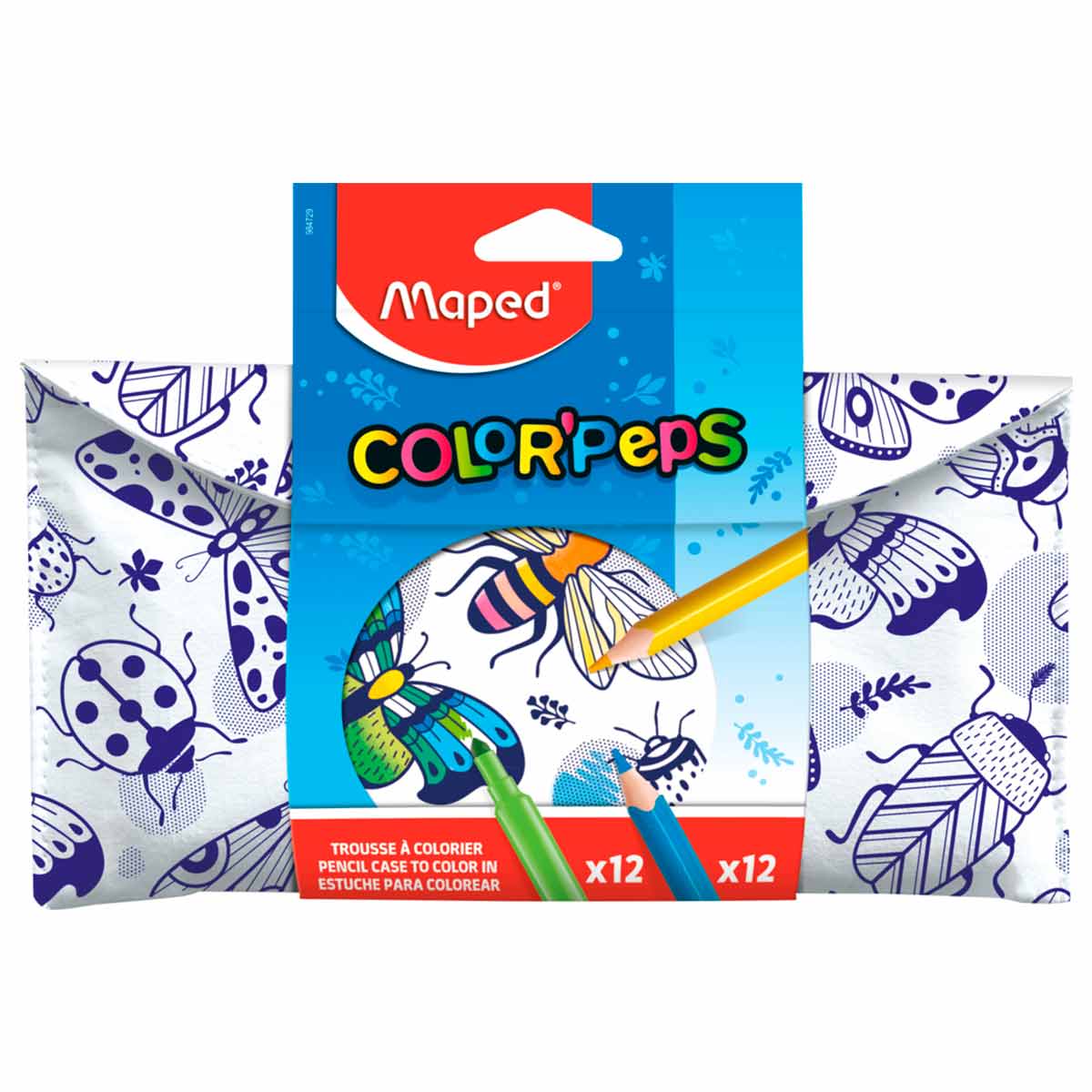 Cartuchera Maped con lápices y marcadores