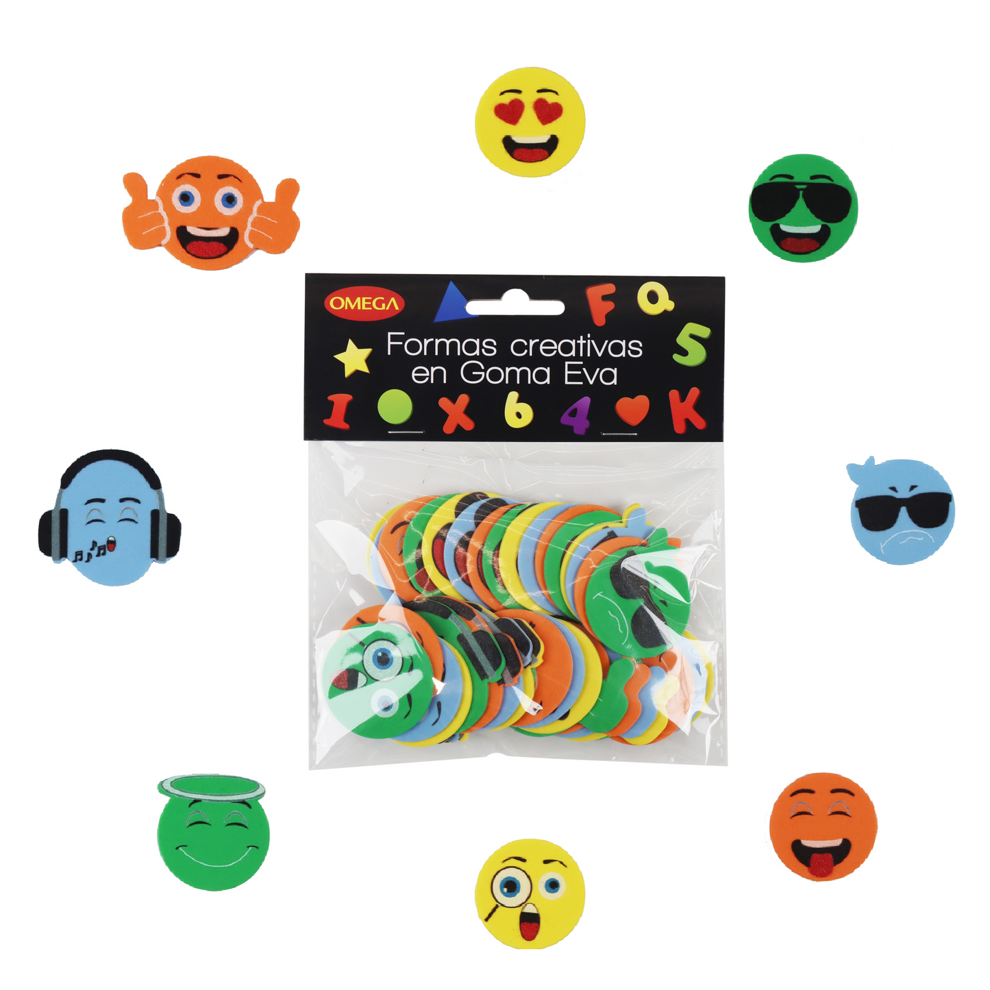 Goma eva con formas autoadhesivas Emoji