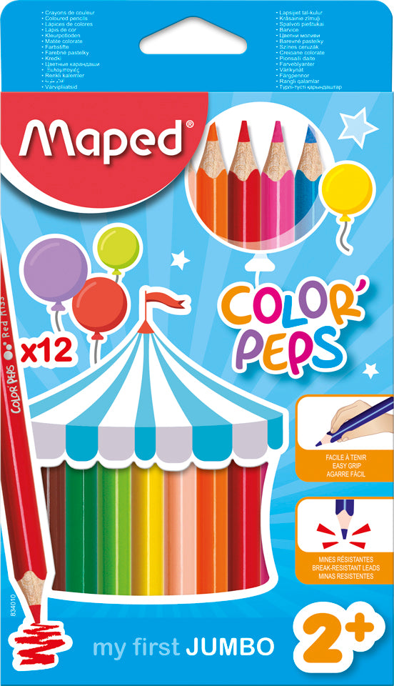 Lápices de colores Maped Jumbo x 12