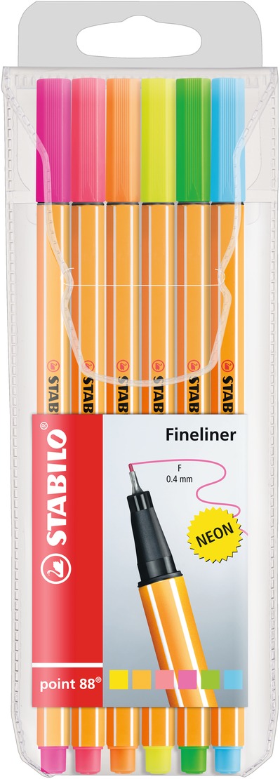 Marcador Stabilo Point 88 flúo x 6