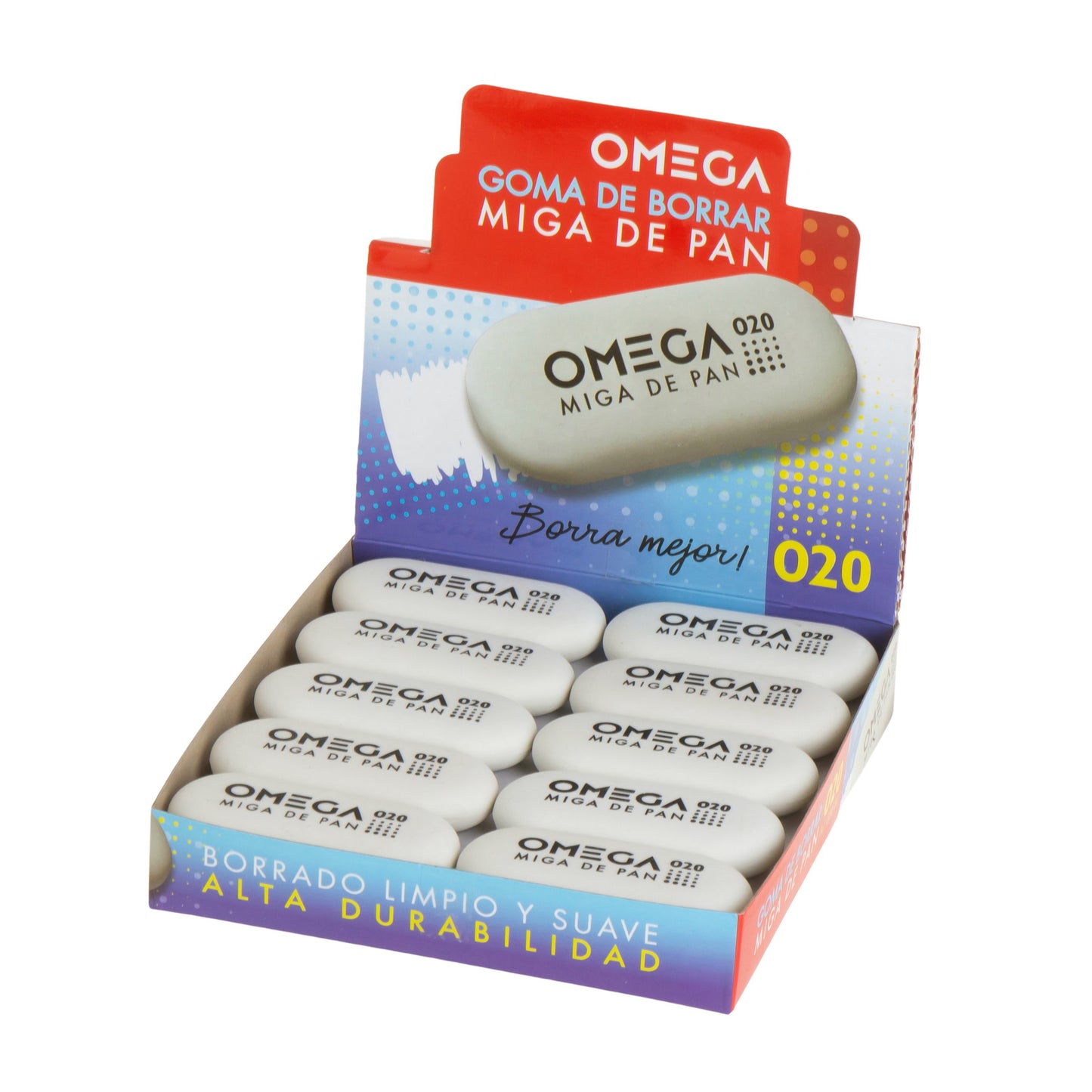Goma ovalada Omega, caja x 20 unidades