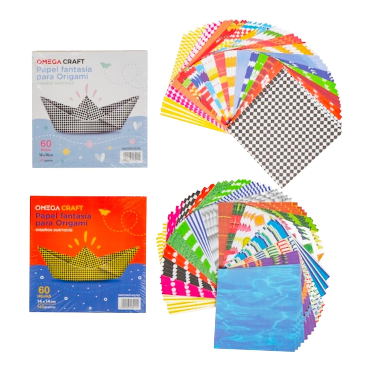 Papel de colores estampado para origami