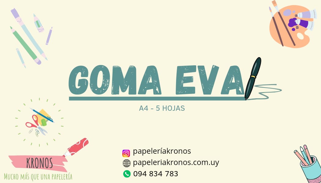 Goma Eva A4 de Colores x 5
