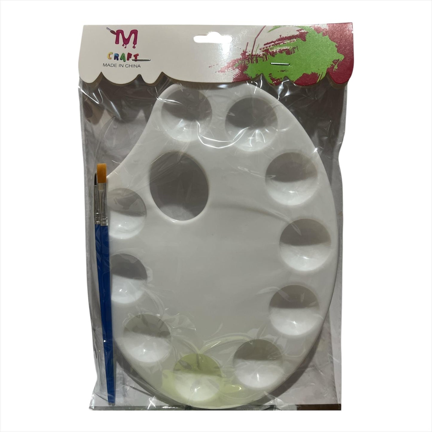 Paleta Plástica con 10 divisiones y 2 pinceles