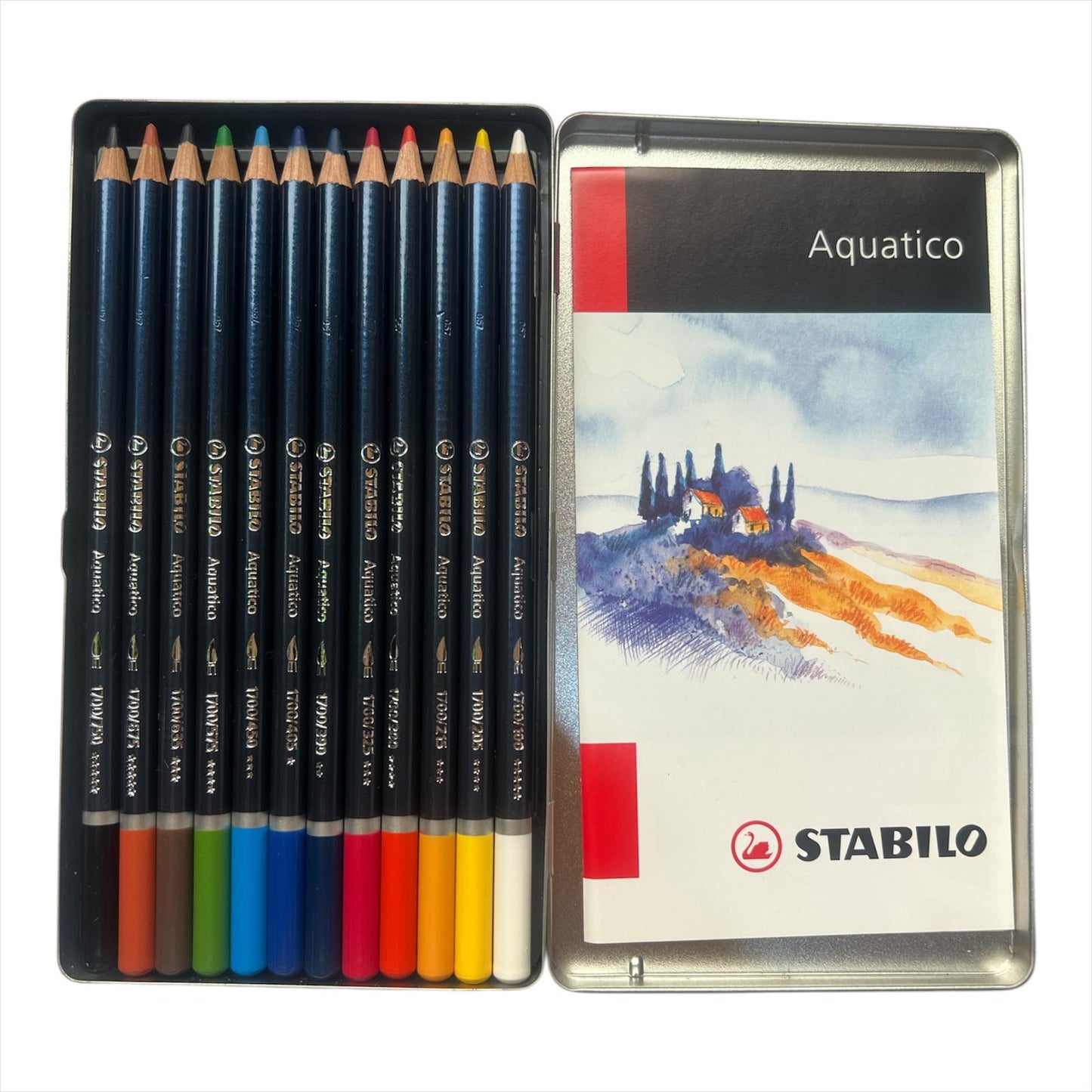 Lápices de Colores Acuarelables Stabilo Aquatico x 12 en Lata