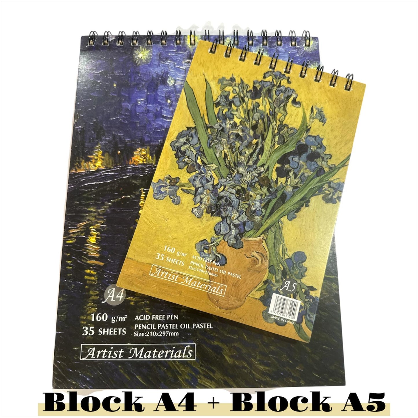 Block de Dibujo A4 + Block de Dibujo A5 papel 160g