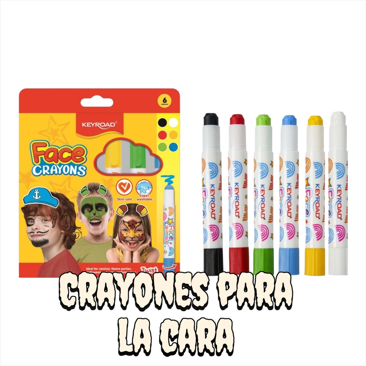 Crayones para la Cara Keyroad 6 Colores