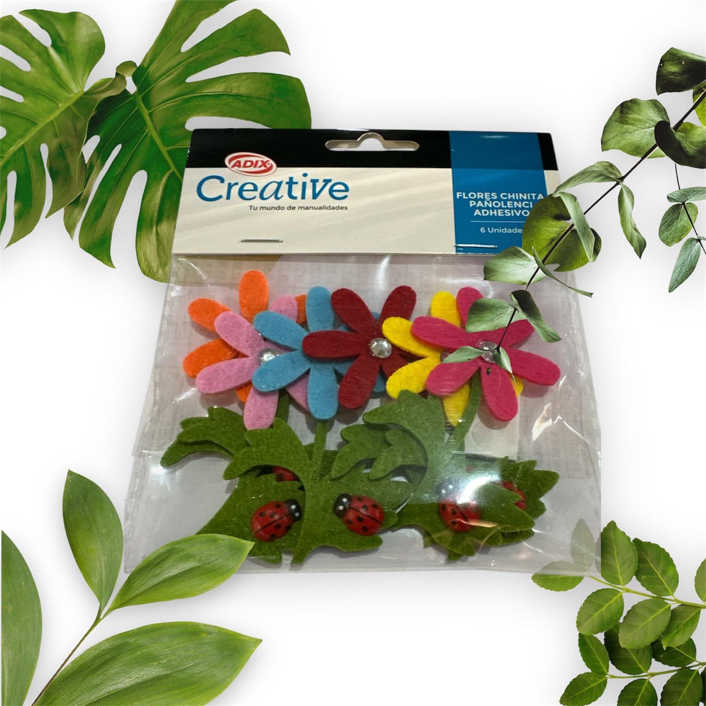 Formas de Fieltro con adhesivo Flores con San Antonio x 6 unidades