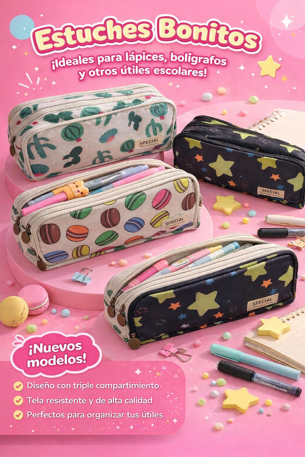 Cartuchera Saroo Special con 3 Reparticiones