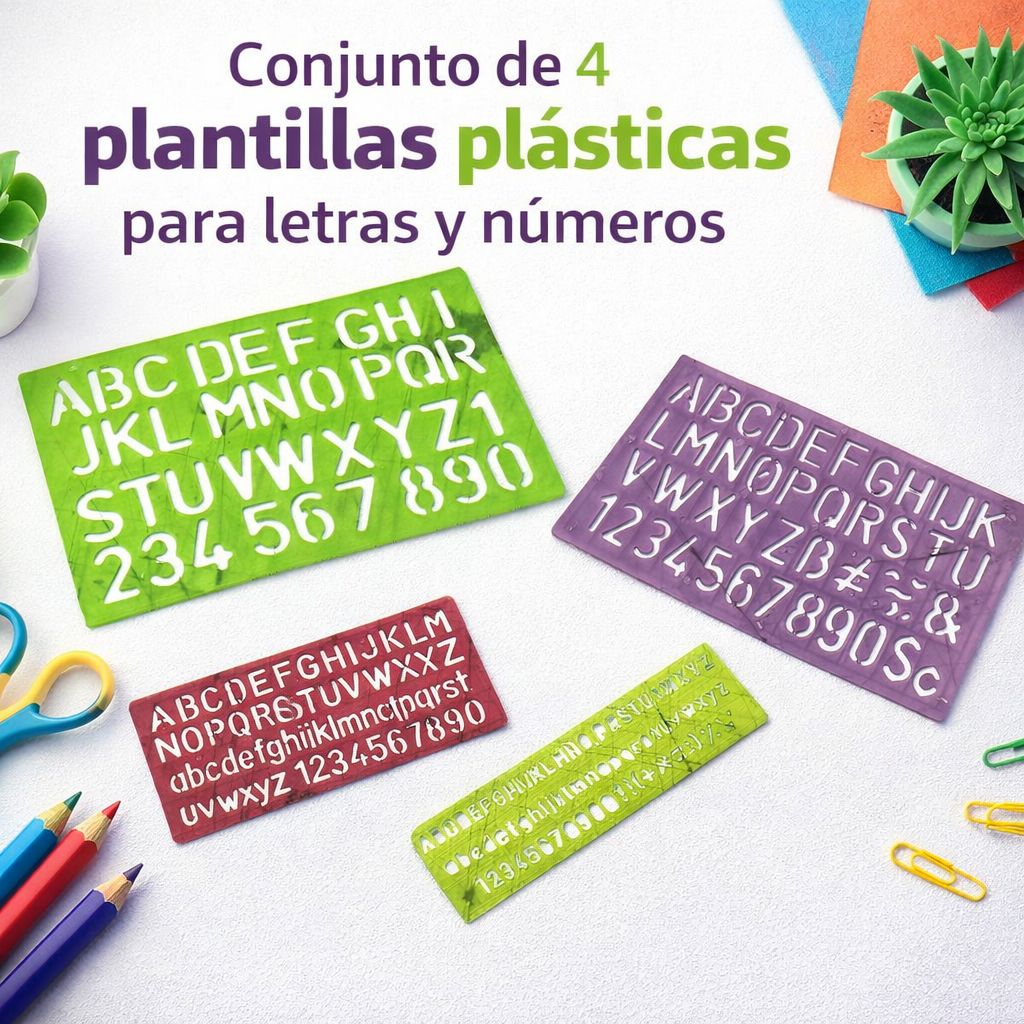 Plantillas de Letras y Números set x 4 medidas diferentes