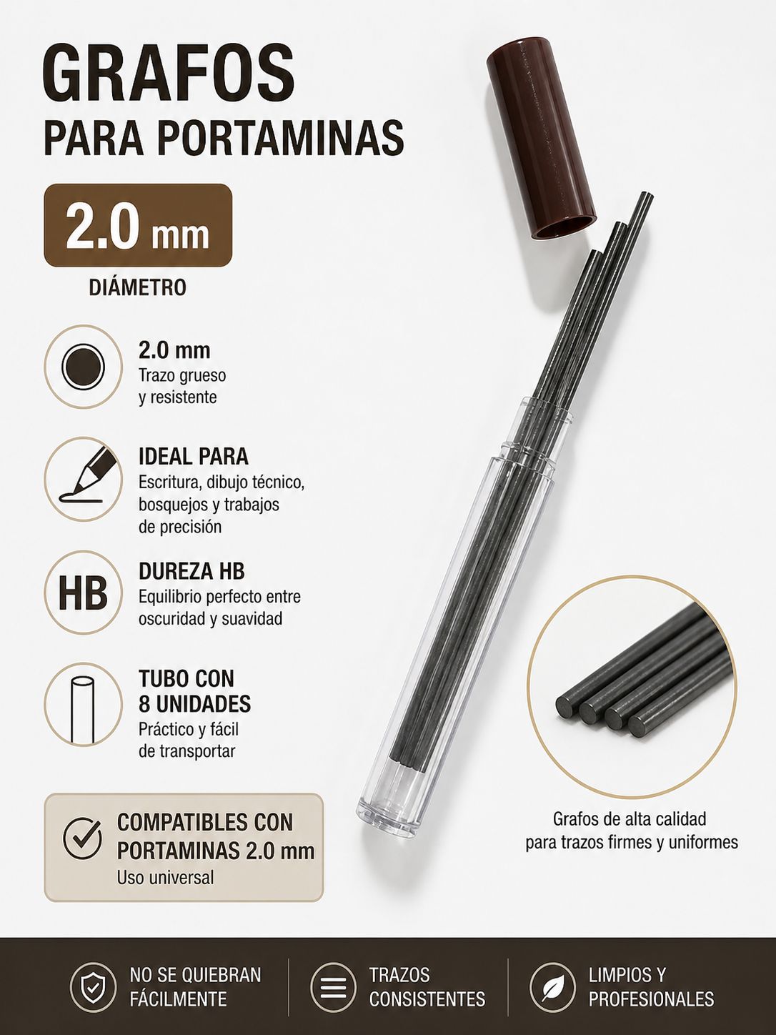 Grafos 2.0 HB Tubo x 8 Unidades