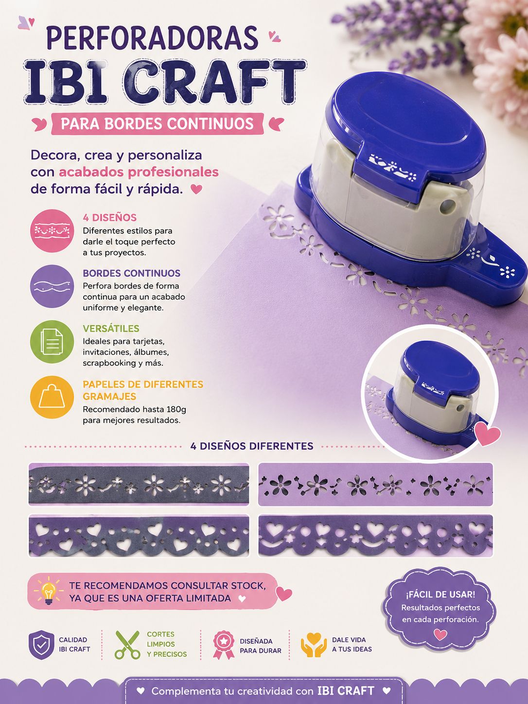Perforadora Ibi Craft para bordes, contínua
