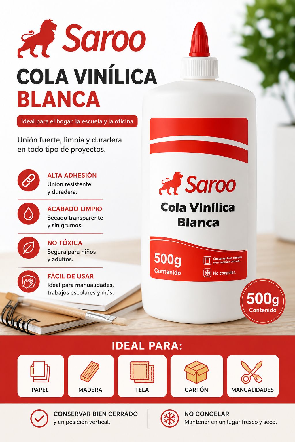 Cola Vinílica Saroo 500g