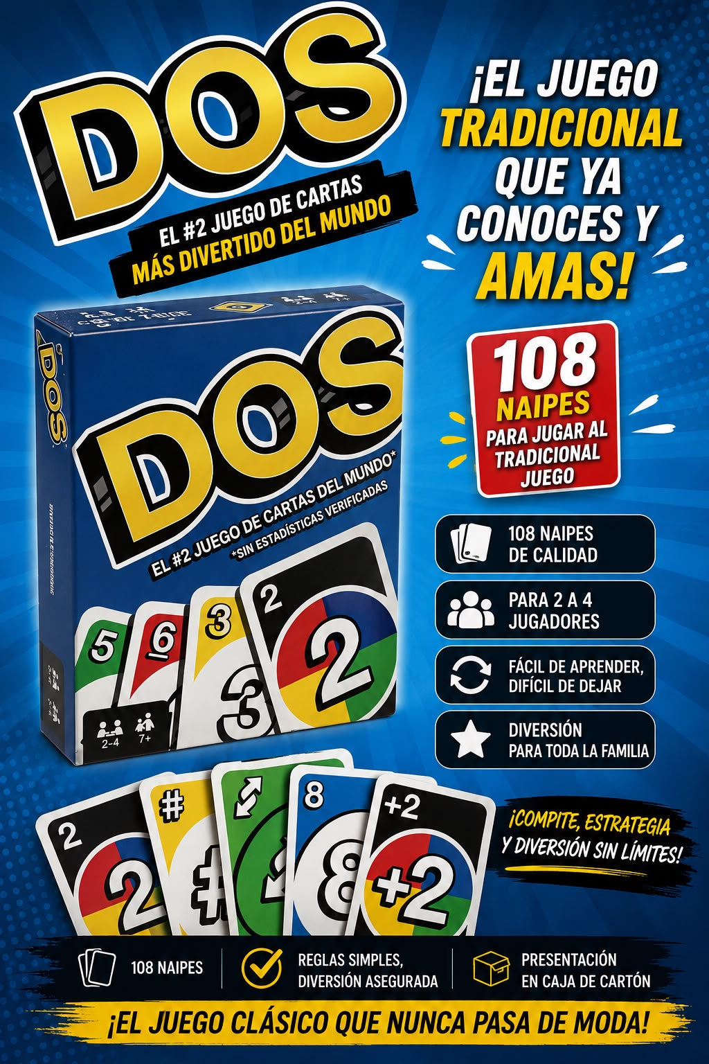 Juego de Cartas o Naipes "Dos"
