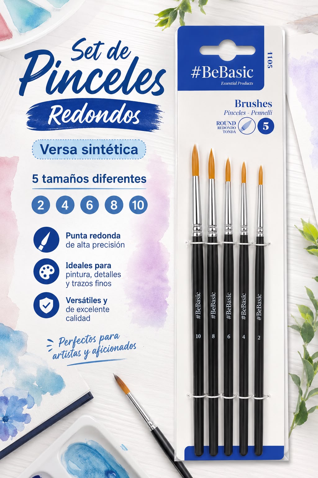 Pinceles Redondos BeBasic x6