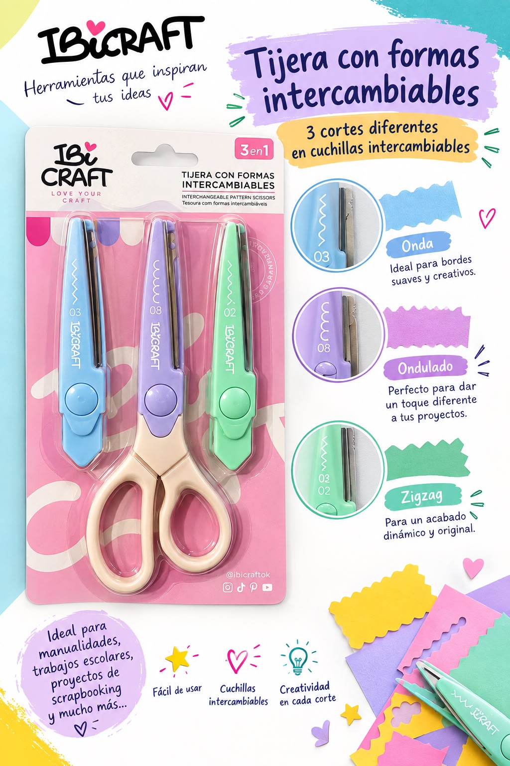 Tijera Ibi Craft de 3 Cortes