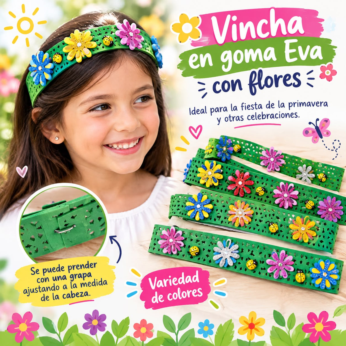 Vincha con Accesorios en Goma Eva