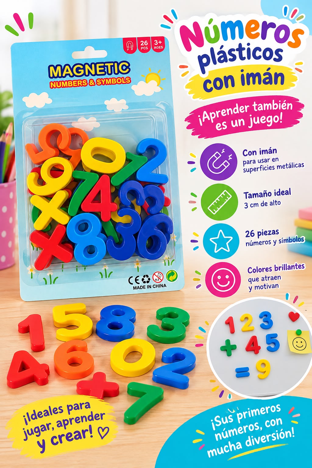 Abecedario y Números Imantados Plástico, Letras con imán