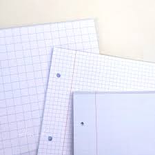 Hojas de deberes con tres perforaciones x 24