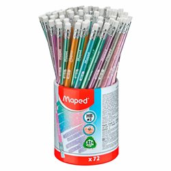 Lápiz de grafo Maped con glitter y goma de borrar