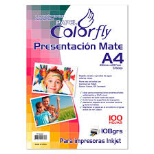 Papel Fotográfico Matte 108g x 100 hojas