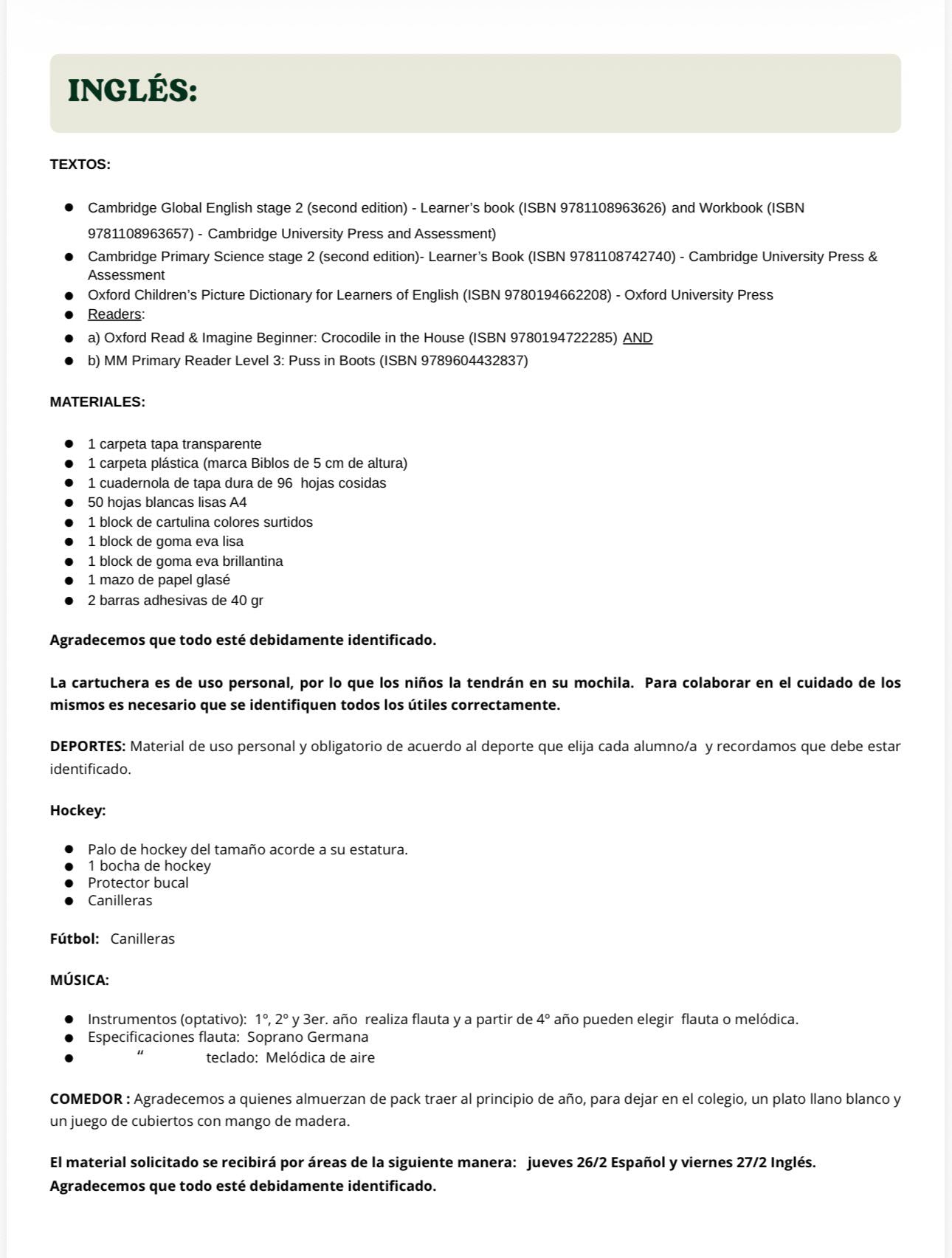 St. Joseph Mary Form 2 2026