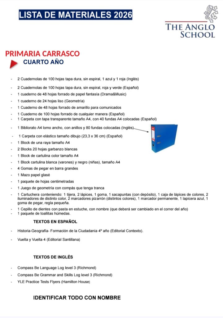 Anglo School 4° Carrasco 2026