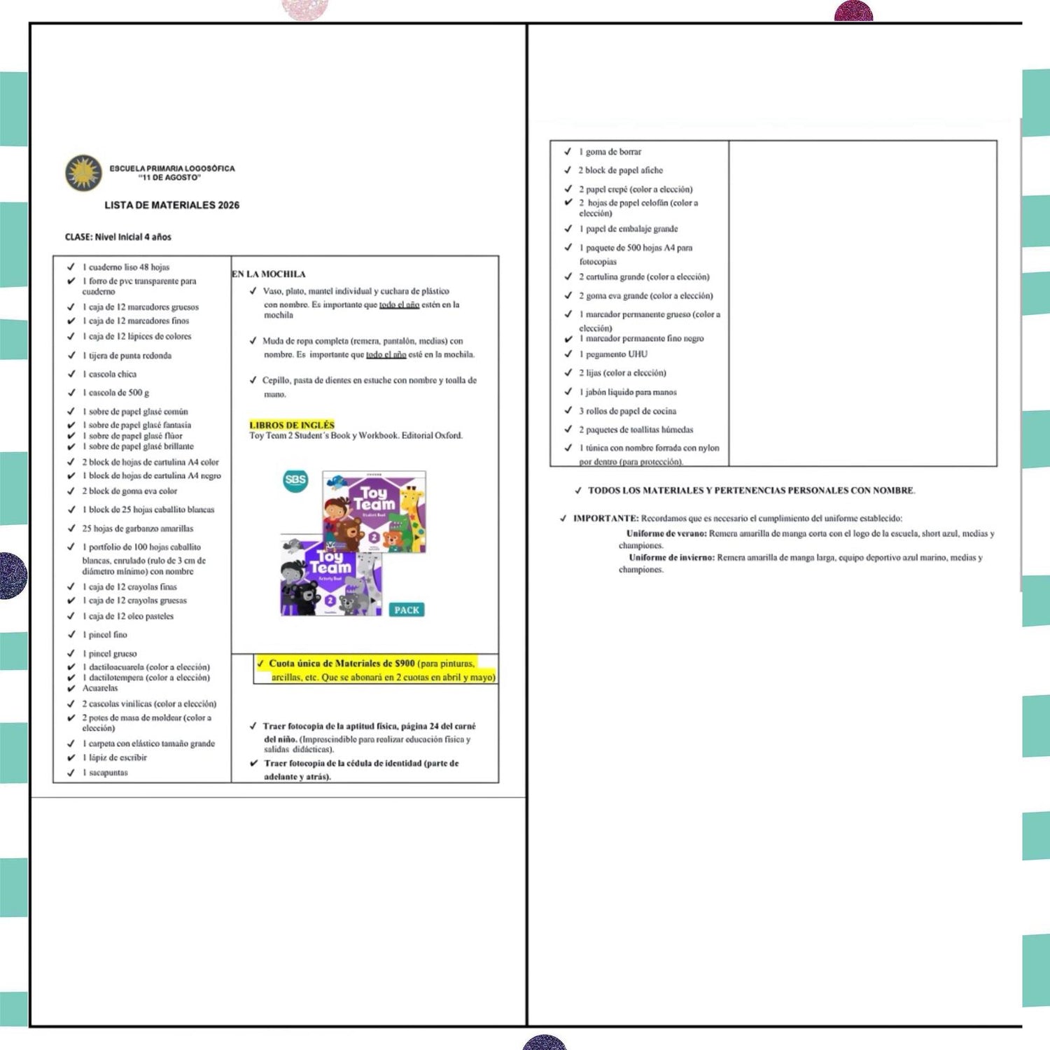 Lista Sugerida Escuela Logosófica Nivel 4 2026