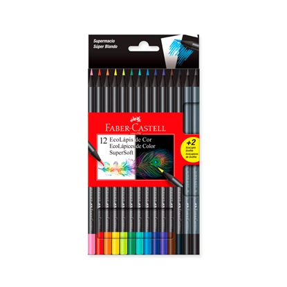 Lápices de colores Faber Castell Super Soft x 12 colores