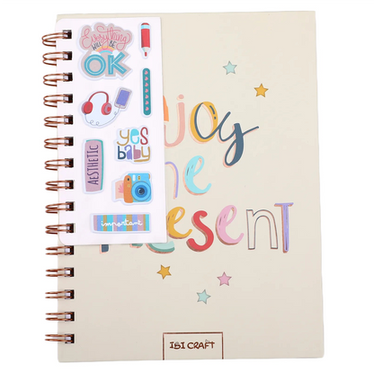 CUADERNO IBI CRAFT, T.DURA, 152x203mm, 80 H.+STICKERS