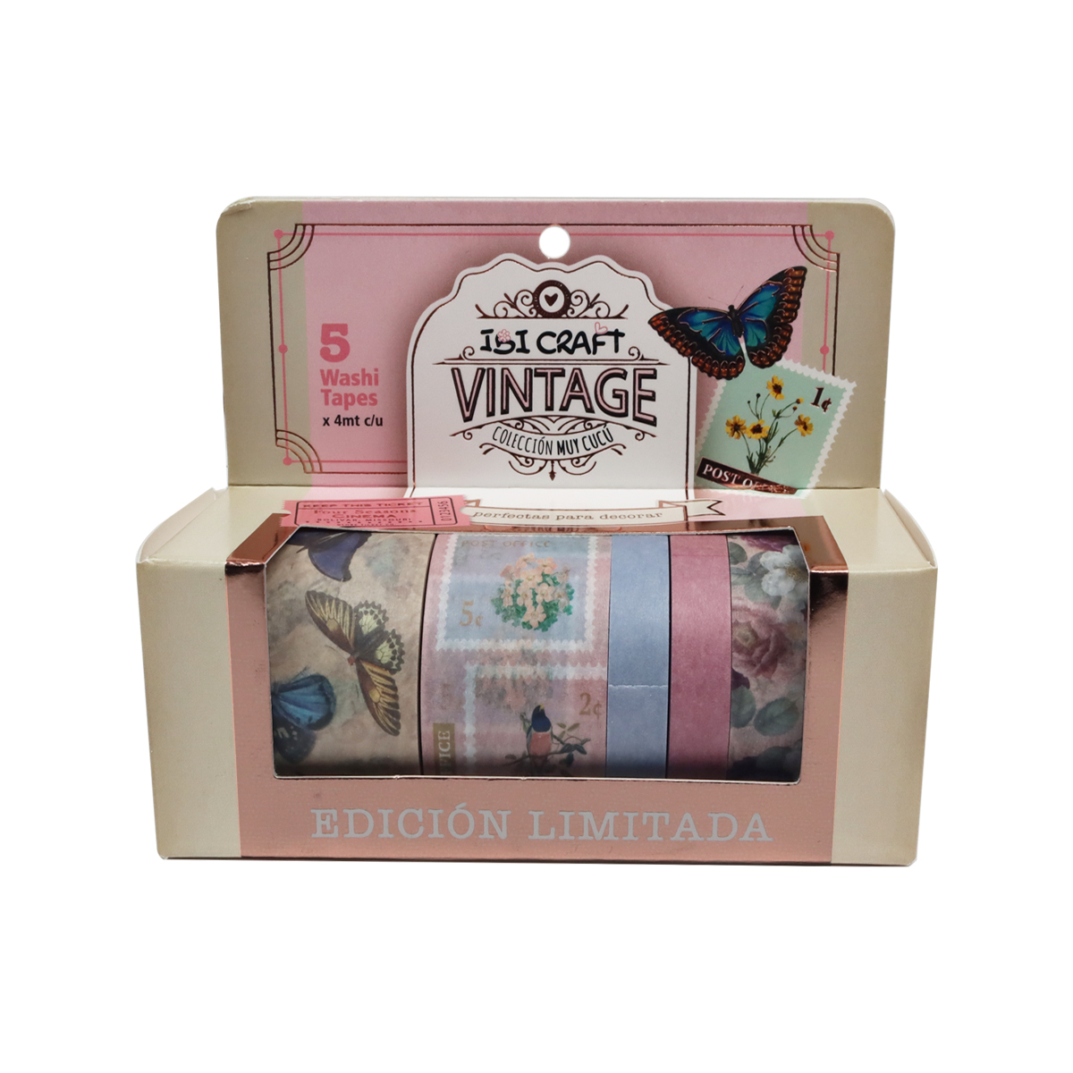Cintas Ibi Craft Washi Tape Vintage, Hojas, Creativa, Correo Bonito o Travel