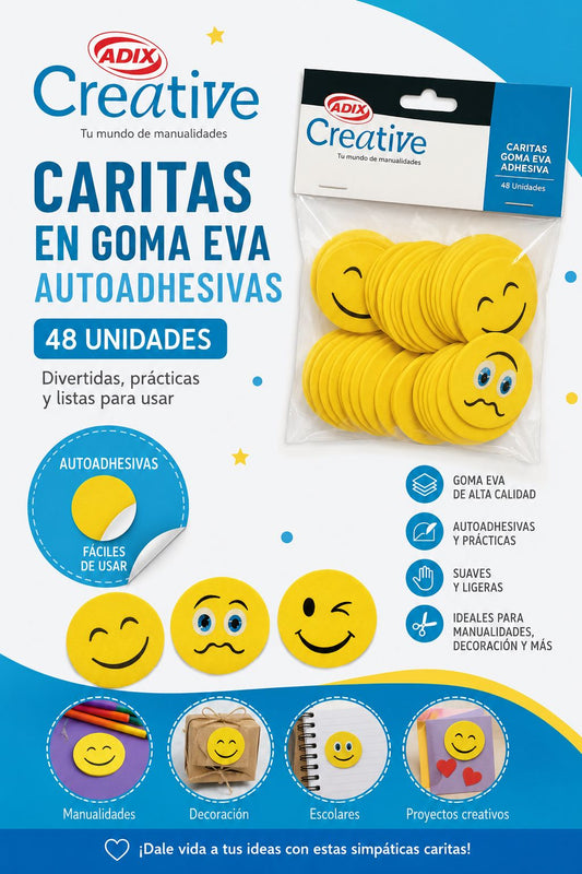 Goma eva con formas autoadhesivas Emoji