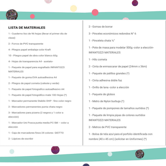 Lista de Materiales Completa para el Colegio Clara Jackson de Heber Nivel 5 2026