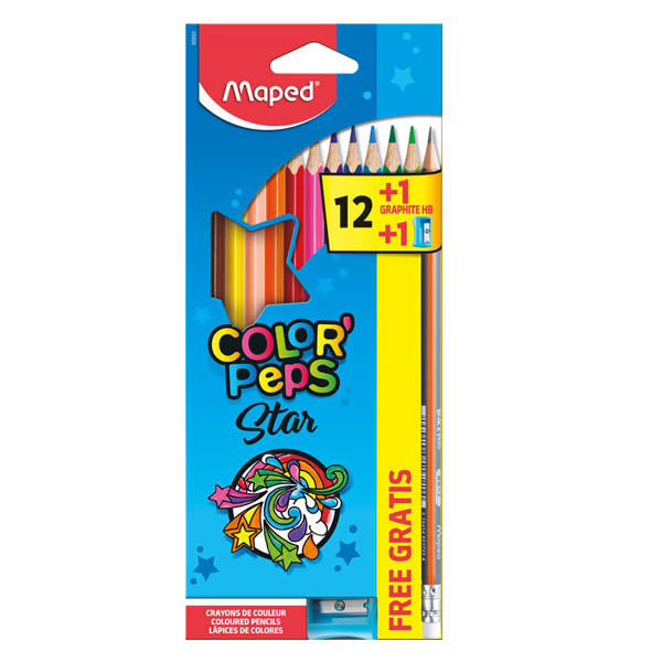 Lápices de colores maped + Set escolar