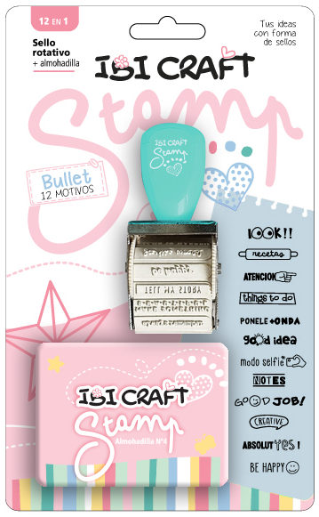 Sellos Rotativos Ibi Craft con 12 diseños cada uno.