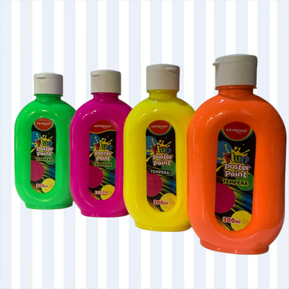 Témpera Keyroad Colores Fluo y Pastel 300ml