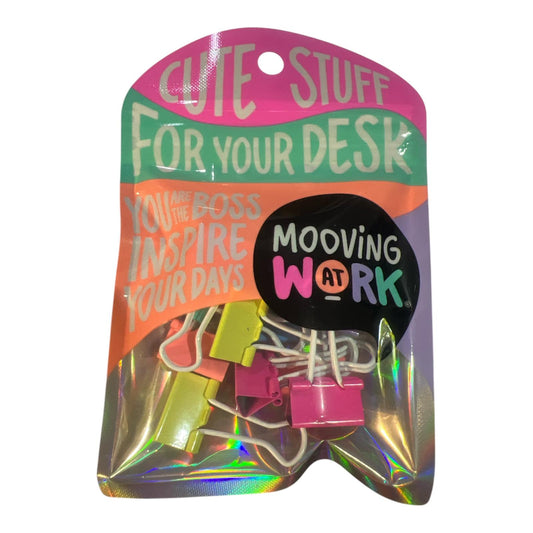 Aprietapapel Mooving 32mm de Colores x 4