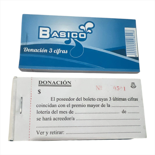 Libreta de Bono Donación de 2 o 3 cifras